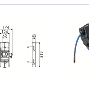 Enrouleur automatique Série 170 Acier – Tambour acier – 20 m – Ø 8 mm – 20 bars