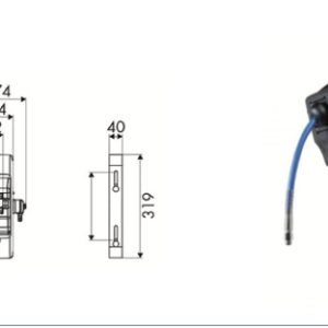 Enrouleur automatique à cliquet INOX – Tuyau PU alimentaire Ø8x12 – 20m – Multi-fluides