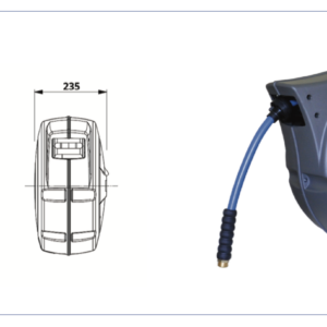 Enrouleur automatique à cliquet Carter ABS bleu – Tuyau KPU Ø13x19 – 16m – AIR/EAU